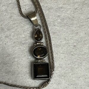925 Smoky Topaz Quartz Necklace